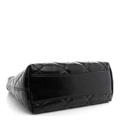 Chanel Shiny Crumpled Lambskin Quilted Small CC Funky Town Hobo Black 3 of 10