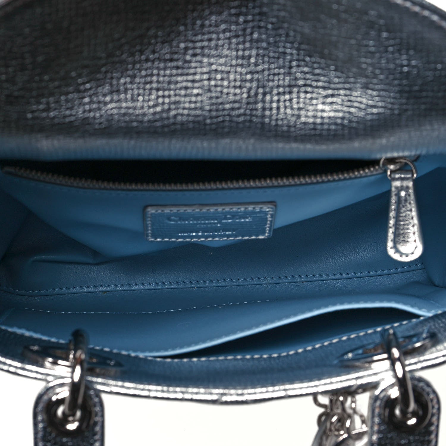Christian Dior Metallic Grained Calfskin Cannage Small My ABCDior Lady Dior Silver 5 of 12