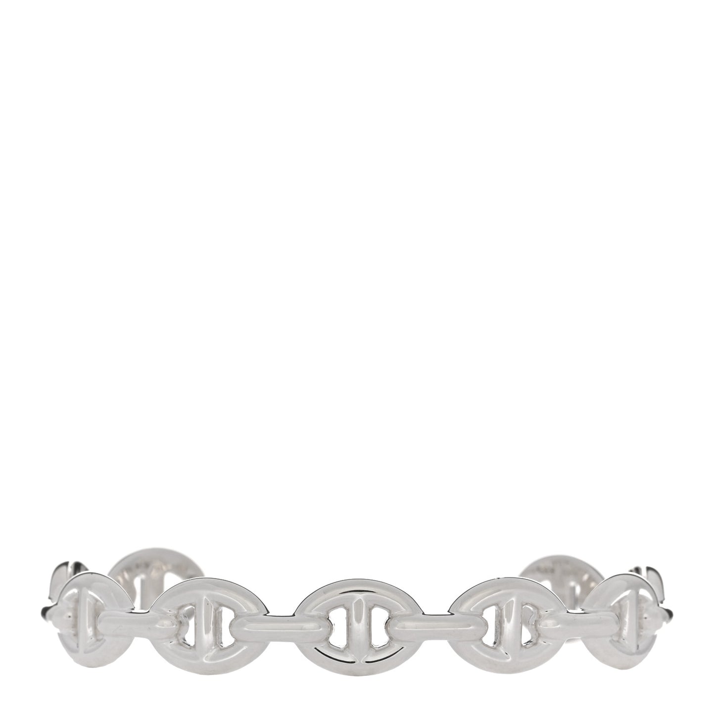 Sterling Silver MM Chaine d'Ancre Enchainee Cuff Bracelet SH