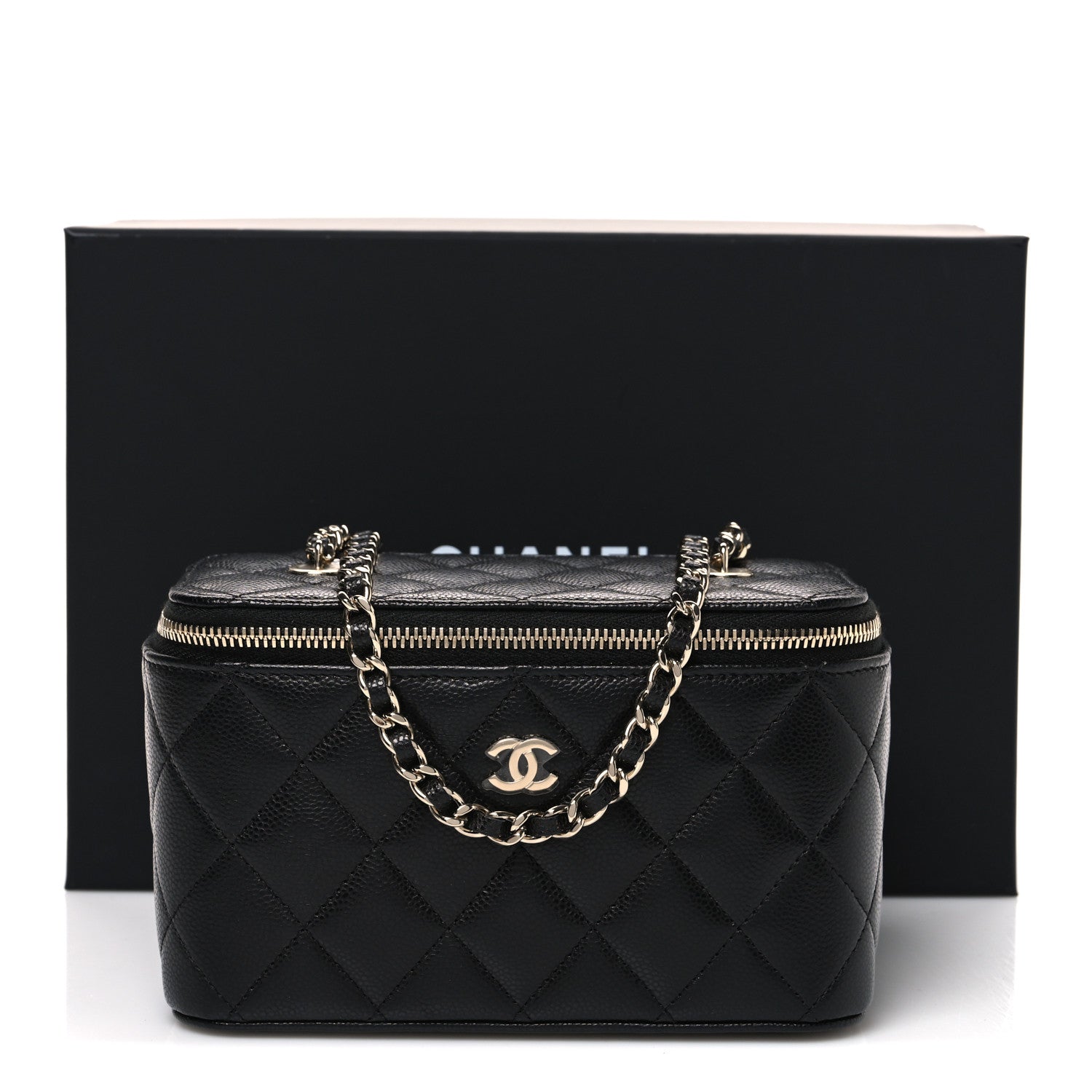Chanel Caviar Quilted Small Vanity Case With Chain Black 11 of 11