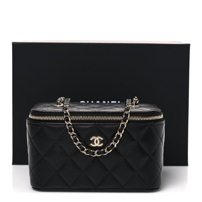 Chanel Caviar Quilted Small Vanity Case With Chain Black 11 of 11