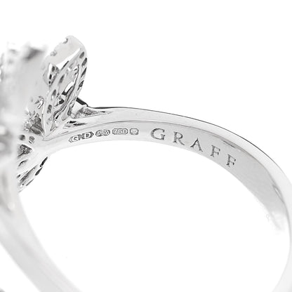 Graff 18K White Gold Diamond Triple Butterfly Silhouette Ring 55 7.25 4 of 5