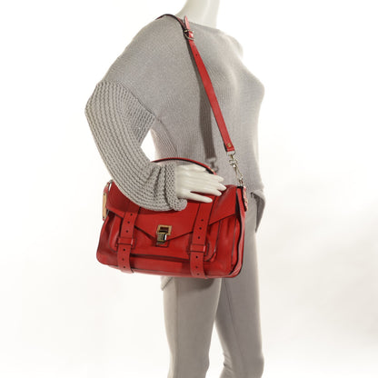 Proenza Schouler Calfskin Medium Double Sided PS1 Satchel Poppy Chianti 2 of 10