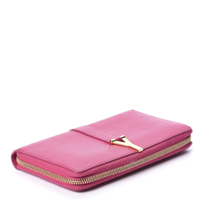 Saint Laurent Calfskin Classic Y Ligne Zip Around Wallet Fuchsia 3 of 8