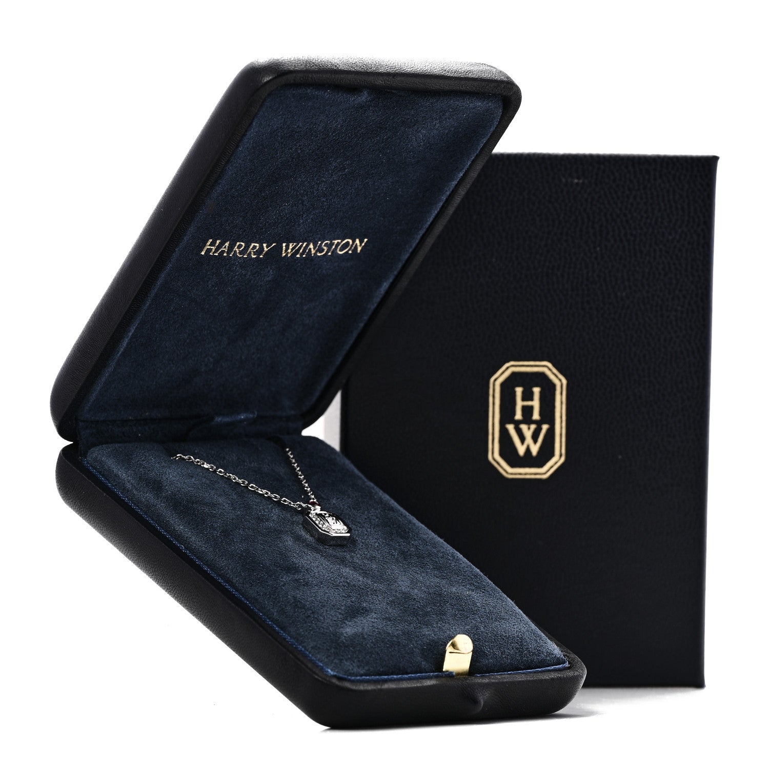 Harry Winston Platinum Diamond Ruby HW Logo Pendant Necklace 6 of 6