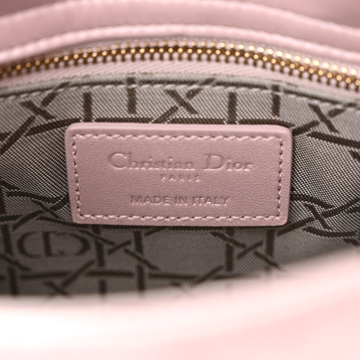 Metallic Lambskin Cannage Mini Lady Dior Lotus