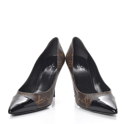 Louis Vuitton Monogram Cherie Pumps 38 Black 7 of 10