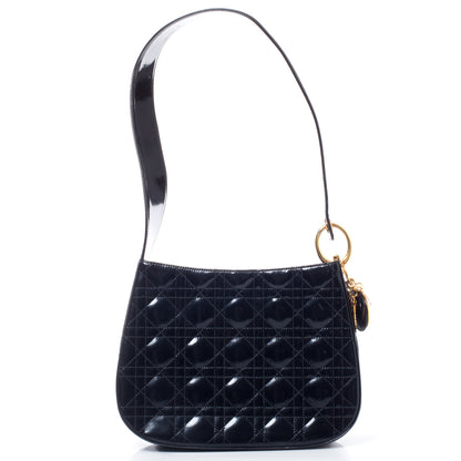 Christian Louboutin CHRISTIAN DIOR Patent Cannage Hobo Black 1 of 10