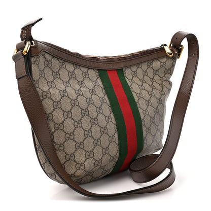 Gucci GG Supreme Monogram Web Small Ophidia Half Moon Hobo Brown 3 of 13