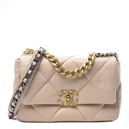 Chanel Goatskin Quilted Medium 19 Flap Beige 1 of 11