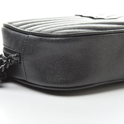 Saint Laurent Grain De Poudre Matelasse Monogram Mini Lou Camera Bag Black 9 of 11