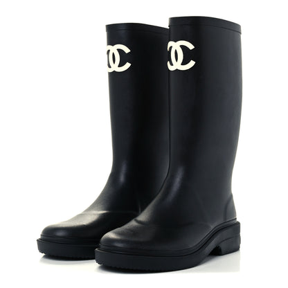 Chanel Caoutchouk CC High Boots 36 Black 2 of 11