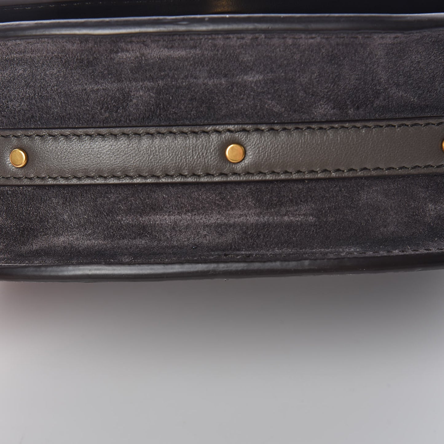 Suede Calfskin Crocodile Embossed Small Nile Bracelet Bag Profound Brown