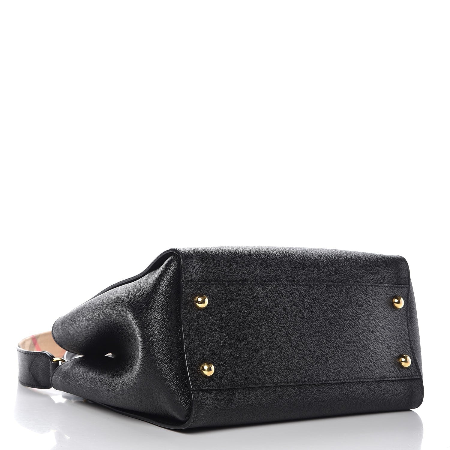 Burberry Soft Grain Calfskin Medium Buckle Tote Black 4 of 11