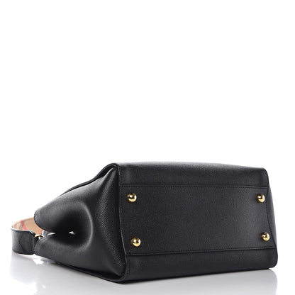 Burberry Soft Grain Calfskin Medium Buckle Tote Black 4 of 11