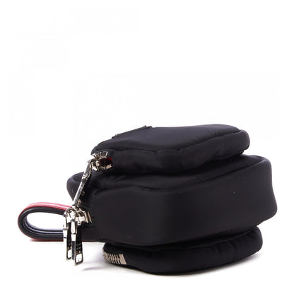 Prada Tessuto Nylon Pocket Small Wristlet Pouch Black Fuoco 3 of 7