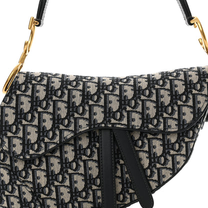 Christian Dior Oblique Saddle Bag Blue 8 of 11