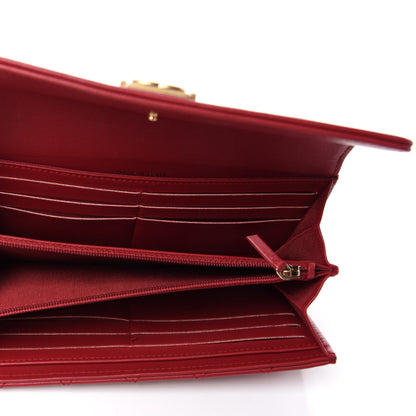 Chanel Lambskin Quilted Boy Flap Wallet Dark Red 5 of 9