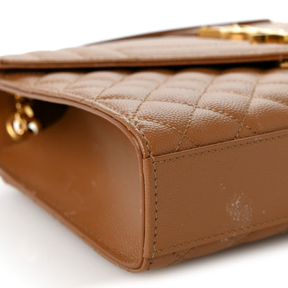 Saint Laurent Grain De Poudre Textured Mixed Matelasse Medium Triquilt Monogram Satchel Dark Natural 8 of 10