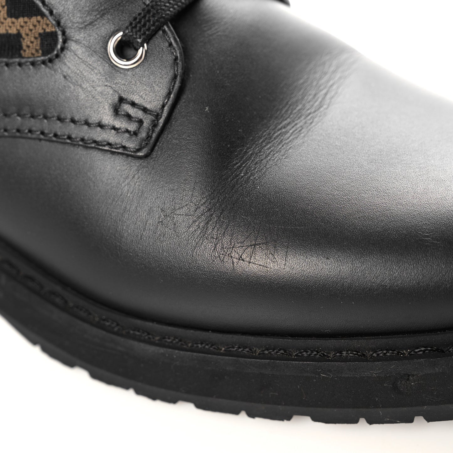 Calfskin Stretch Fabric FF Rockoko Biker Boots 41 Black Tobacco