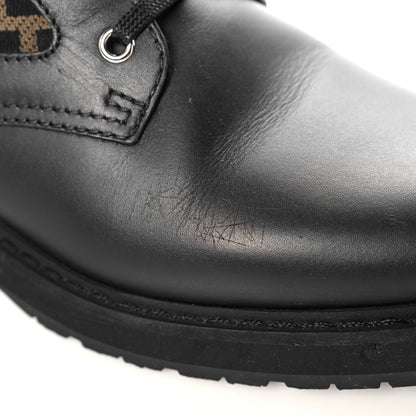 Fendi Calfskin Stretch Fabric FF Rockoko Biker Boots 41 Black Tobacco 12 of 13