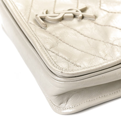 Saint Laurent Crinkled Calfskin Matelasse Monogram Niki Chain Wallet Crema Soft 11 of 15