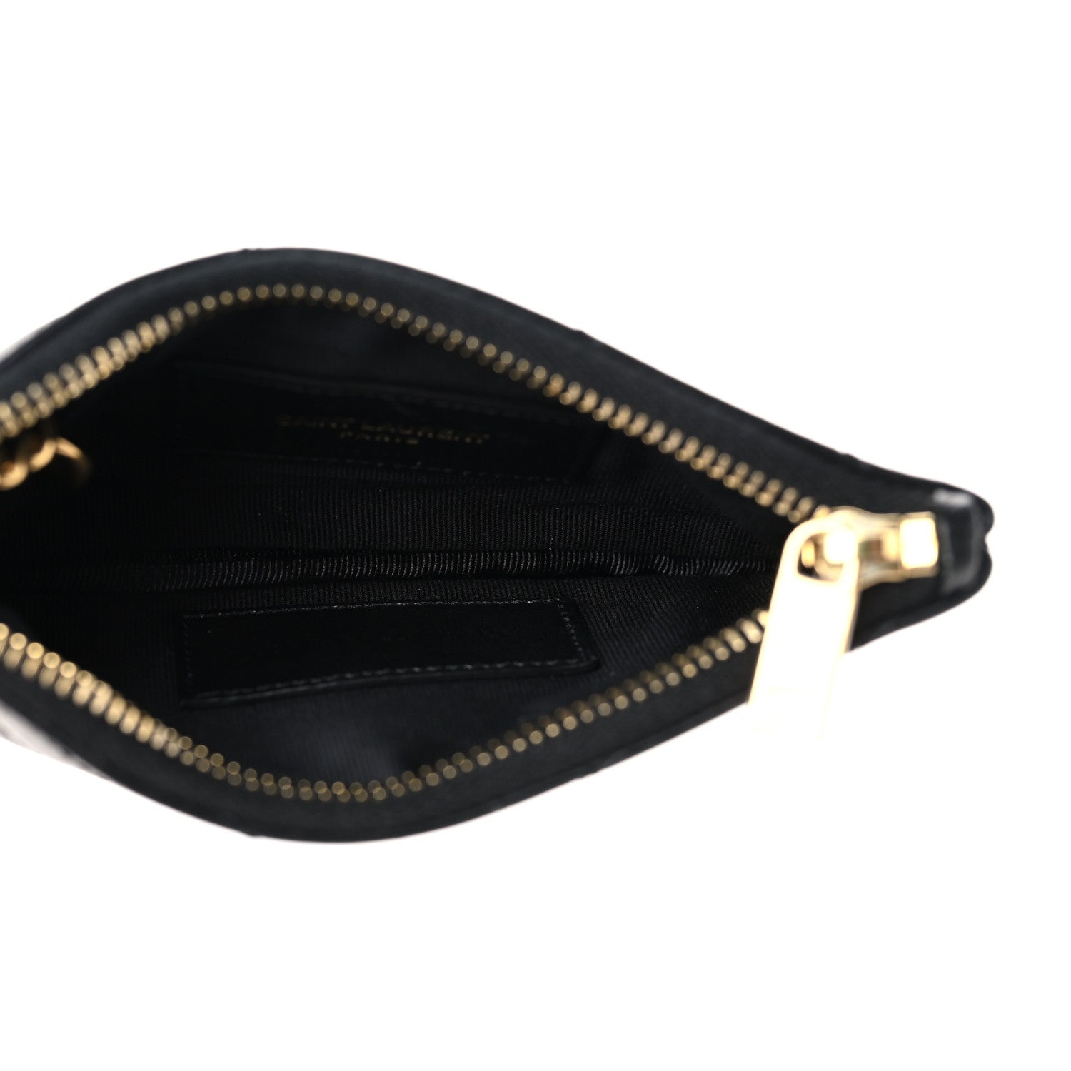 Saint Laurent Calfskin Matelasse Monogram Key Pouch Black 5 of 9