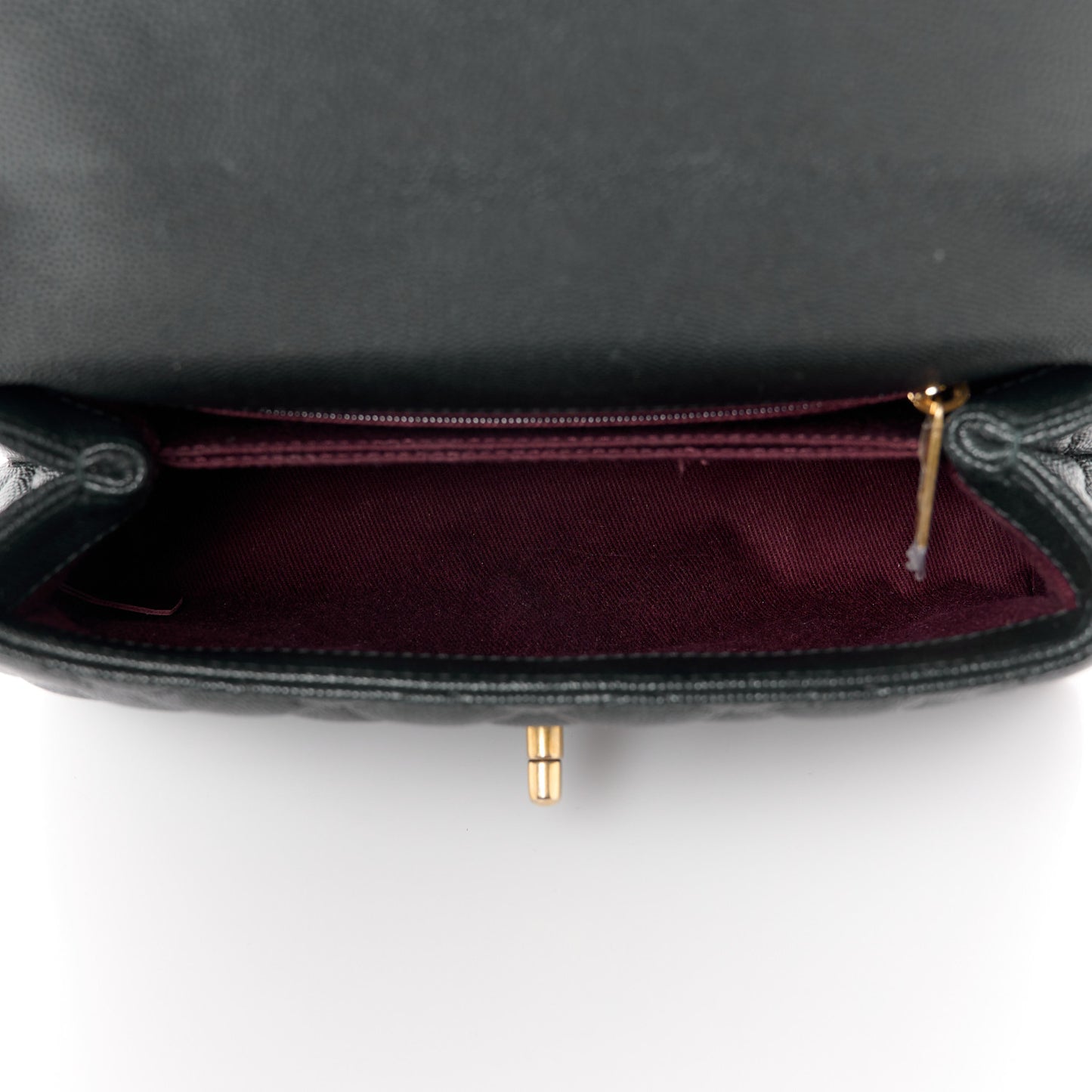 Caviar Quilted Mini Coco Handle Flap Black