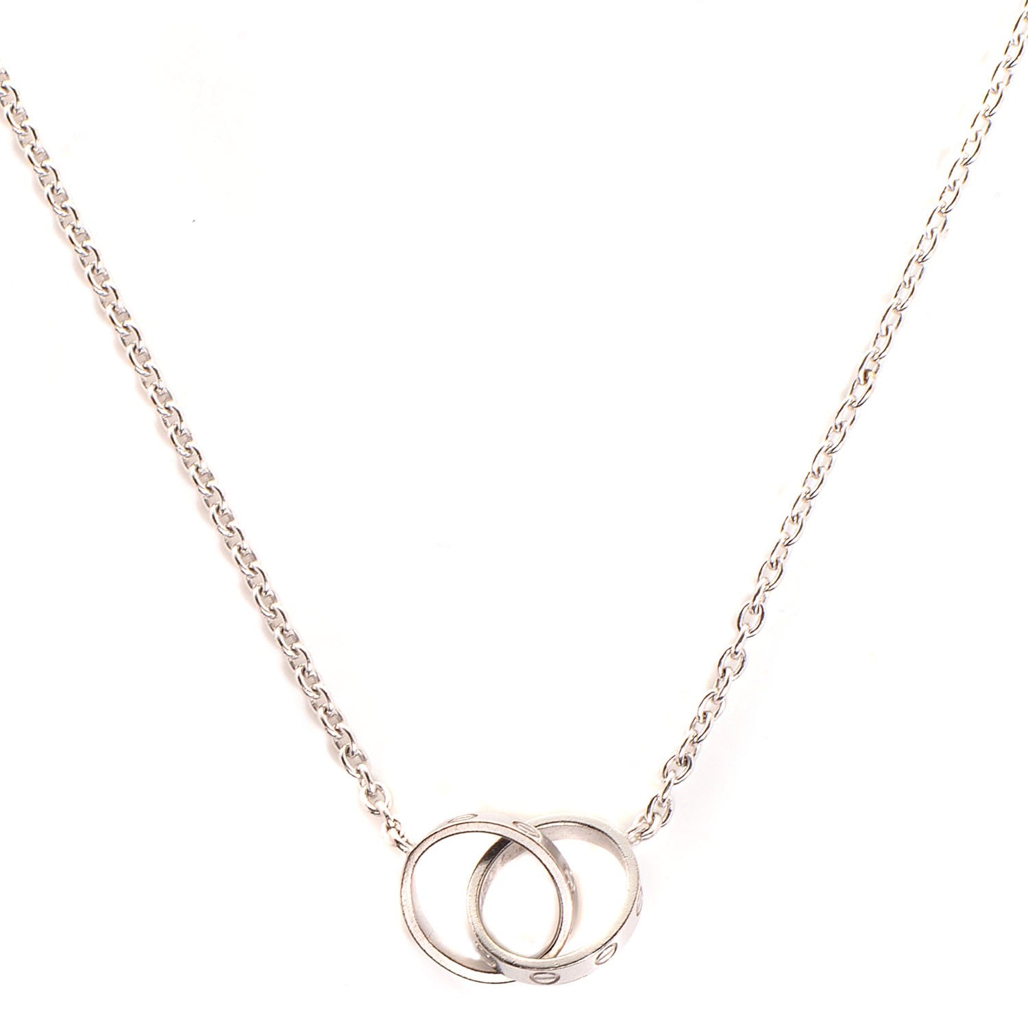 Cartier 18K White Gold Interlocking LOVE Necklace 1 of 6