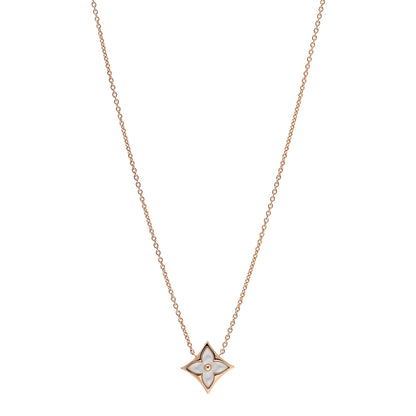 Louis Vuitton 18K Pink Gold Mother Of Pearl Blossom Pendant Necklace 1 of 5