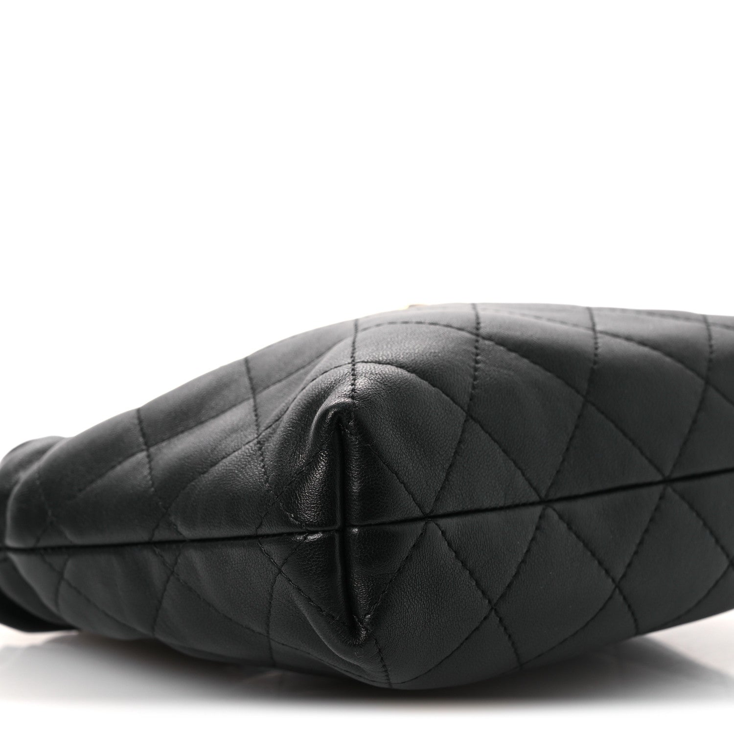 Chanel Lambskin Quilted Drawstring Clutch With Strap Black 9 of 12