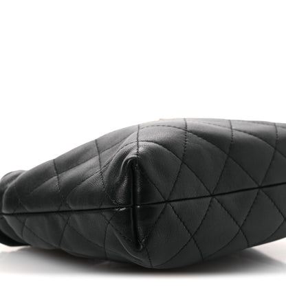 Chanel Lambskin Quilted Drawstring Clutch With Strap Black 9 of 12