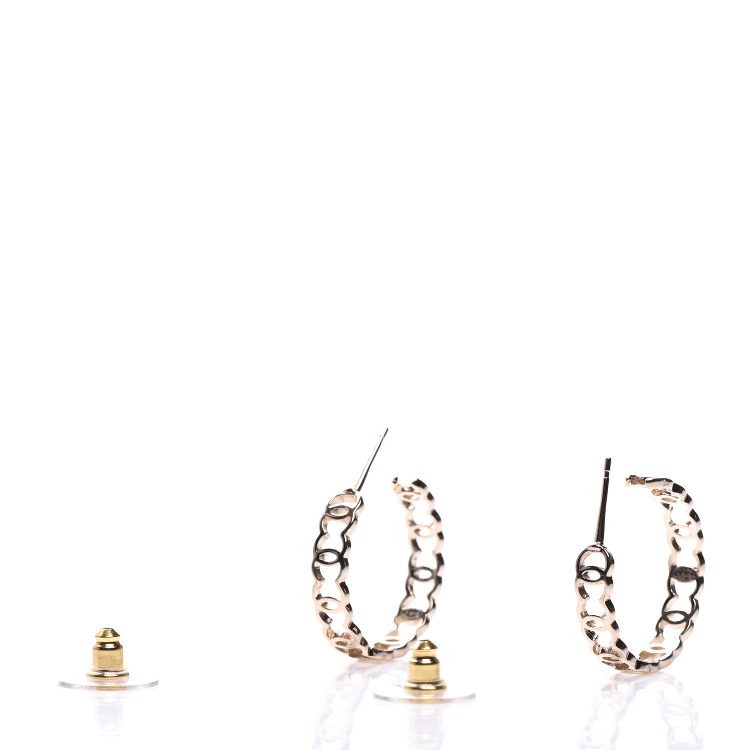 Chanel Metal CC Hoop Earrings Gold 3 of 5