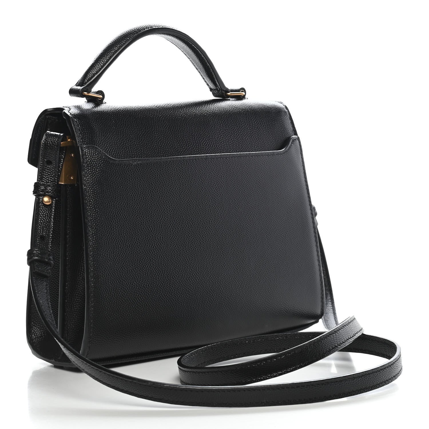 Saint Laurent Grain de Poudre Mini Classic Monogram Cassandra Top Handle Black 3 of 9