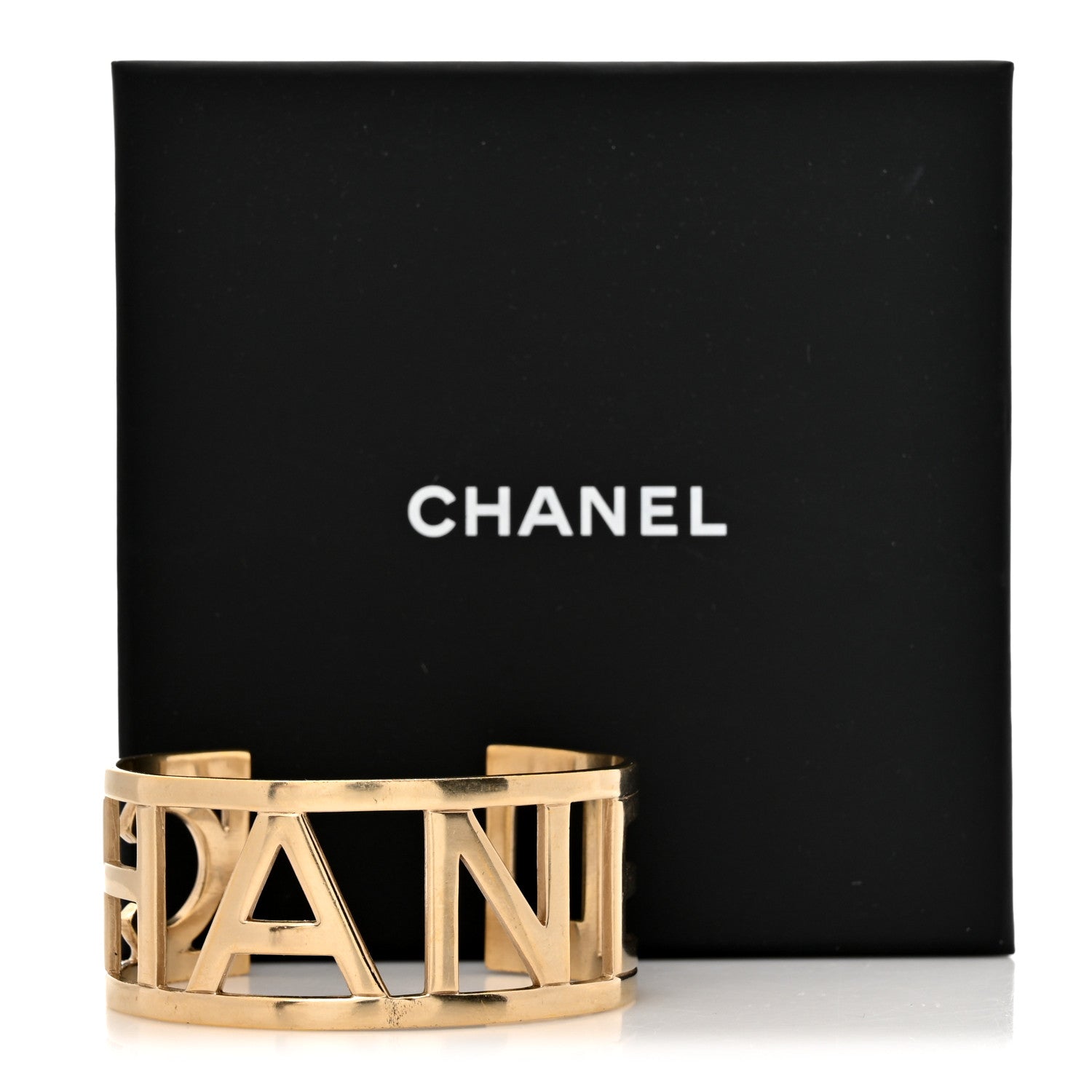 Chanel Metal Logo Cuff Gold 6 of 6