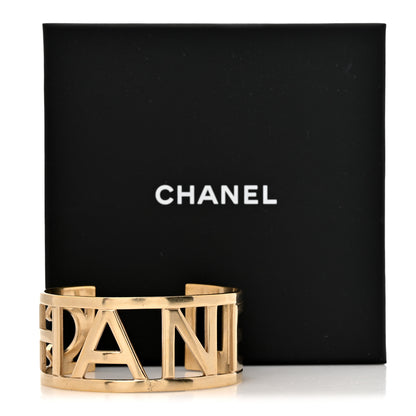 Chanel Metal Logo Cuff Gold 6 of 6