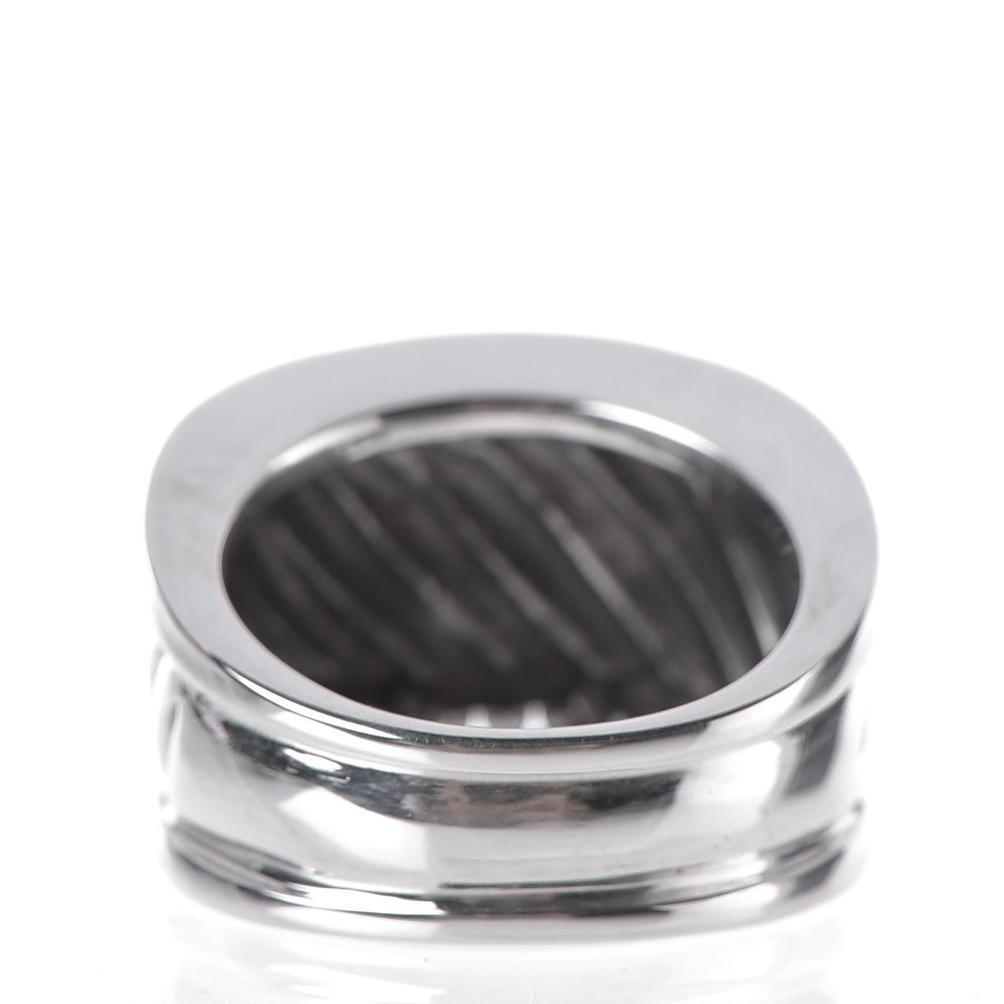 Sterling Silver Pave Diamond Cable Cigar Band Ring 51 5.75