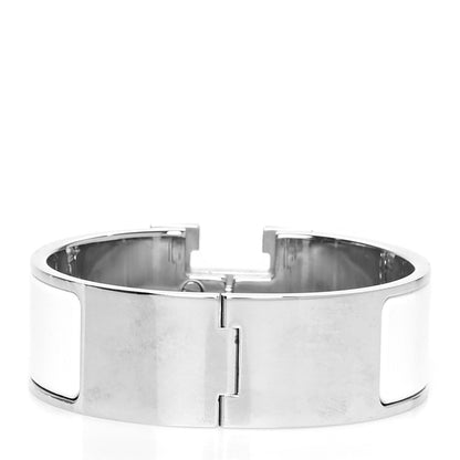 Hermes Enamel Wide Clic Clac H Bracelet PM White 3 of 5