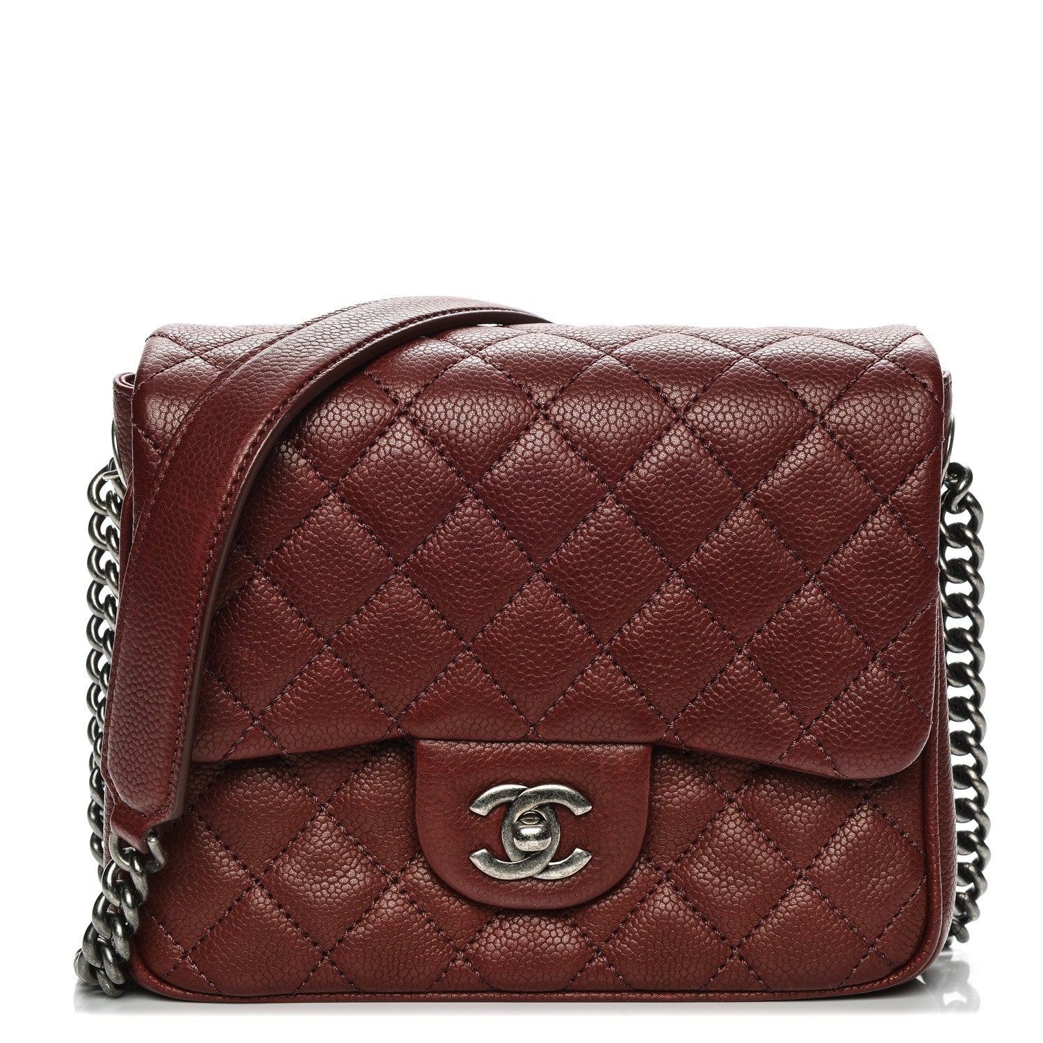 Chanel Caviar Quilted Small Rock In Rome Flap Burgundy 1 of 8