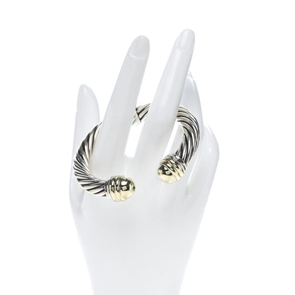 David Yurman Sterling Silver 14K Yellow Gold 10mm Cable Classics Bracelet 2 of 5