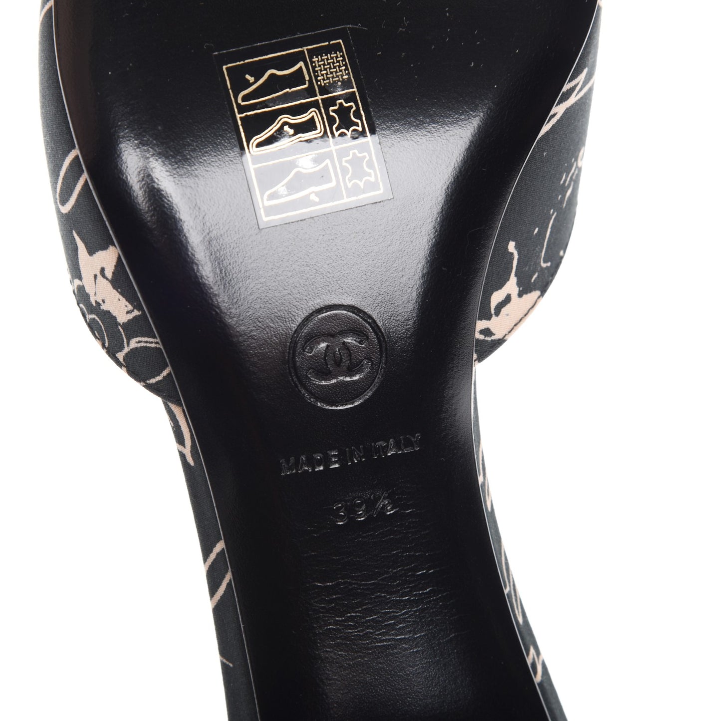 Toile Printed CC Mules 39.5 Black
