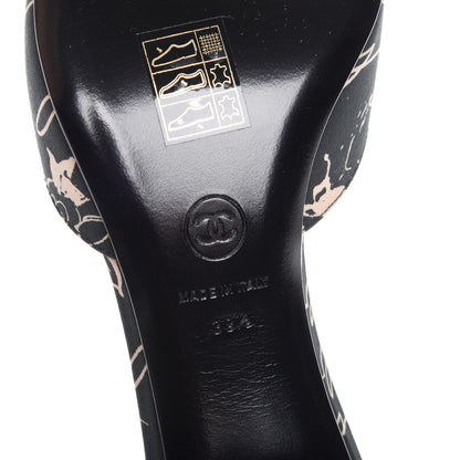 Chanel Toile Printed CC Mules 39.5 Black 6 of 8