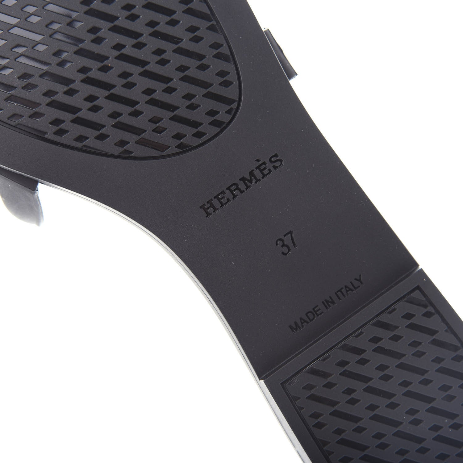 Hermes Rubber Aloha Sandals 37 Black 9 of 11