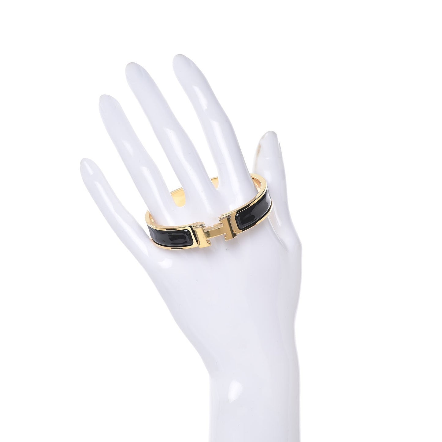 Enamel Narrow Clic Clac H Bracelet PM Black