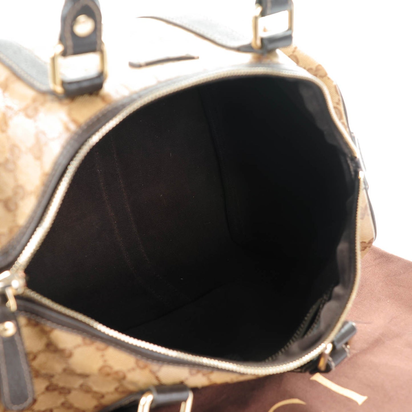 Crystal Monogram Medium Joy Boston Dark Brown