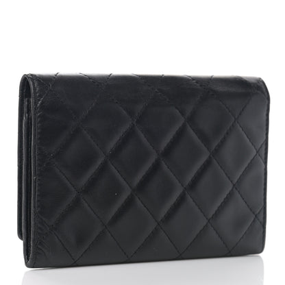 Chanel Calfskin Quilted Cambon Flap Wallet Black White 3 of 11