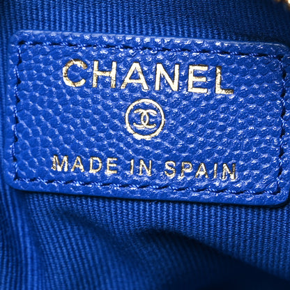 Chanel Caviar Quilted Small Cosmetic Case Blue 6 of 8