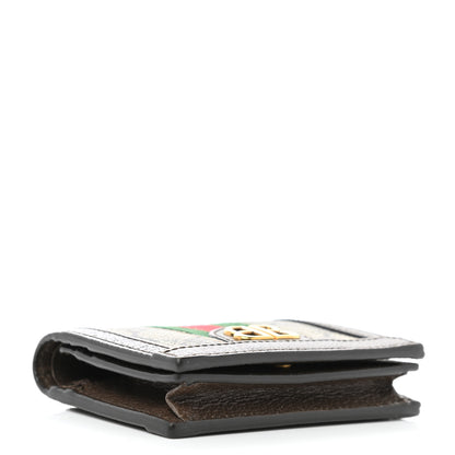 Gucci X BALENCIAGA BB Supreme Monogram Textured Dollar Calfskin Web Ophidia Card Case Wallet Beige Ebony New Acero 4 of 9