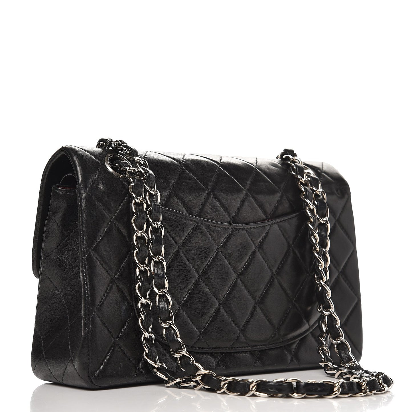 Lambskin Quilted Small Double Flap Black