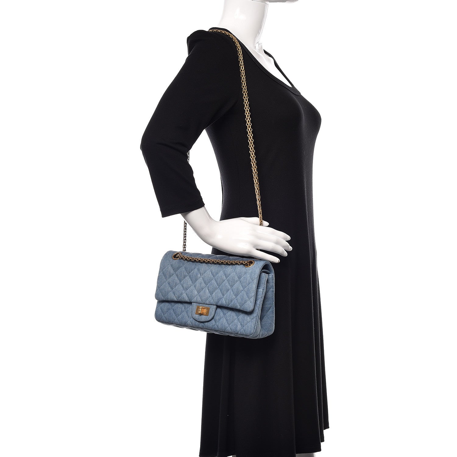 Chanel Denim Quilted 2.55 Reissue 225 Flap Light Blue 2 of 10